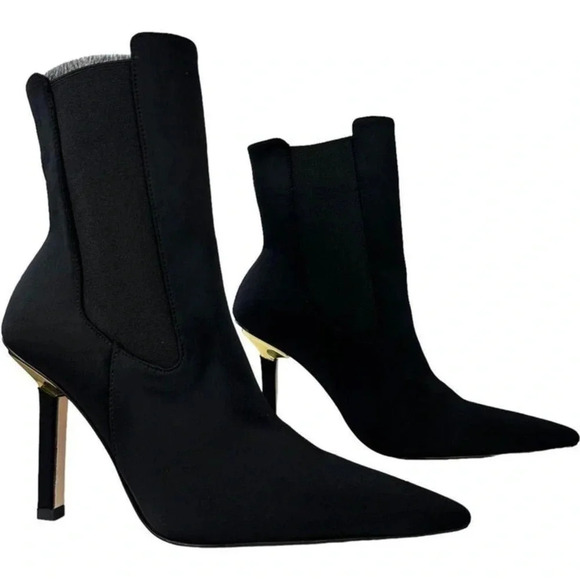 Good American High Kickstand Neoprene Bootie Stilettos Black 5 - Picture 2 of 10